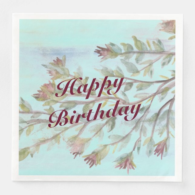 Servilleta De Papel De Cena Acentuado con estampado floral (Anverso)