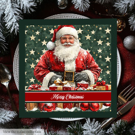 Servilleta De Papel De Cena Acuarela festiva Santa Claus Table Napkins