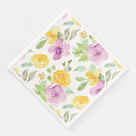 Servilleta De Papel De Cena acuarela floral de primavera de bonito