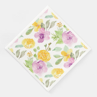 Servilleta De Papel De Cena acuarela floral de primavera de bonito