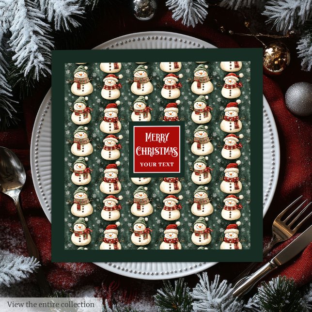 Servilleta De Papel De Cena Acuarela nostálgica Navidades tradicionales servil (Nostalgic Watercolor Traditional Christmas Napkins)