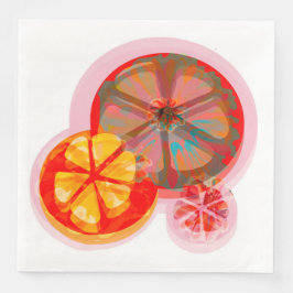 Servilleta De Papel De Cena Acuarela verano vacaciones de cítricos naranja div