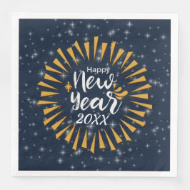 Servilleta De Papel De Cena Adición de Año Nuevo Feliz Año Incendio con Estrel