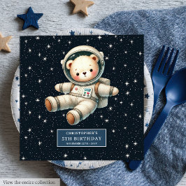 Servilleta De Papel De Cena Adorable Teddy Bear Astronauta Napkins Baby Shower
