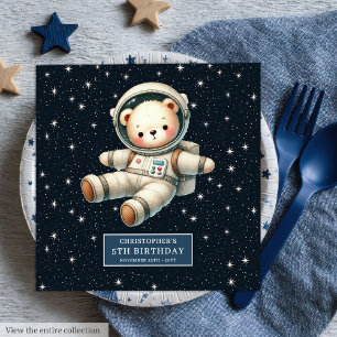 Servilleta De Papel De Cena Adorable Teddy Bear Astronauta Napkins Baby Shower
