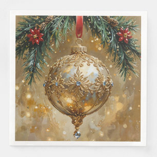 Servilleta De Papel De Cena Adorno Navideño Sofisticado