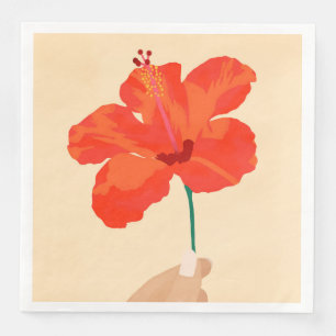 Servilleta De Papel De Cena Afecto a Hibiscus