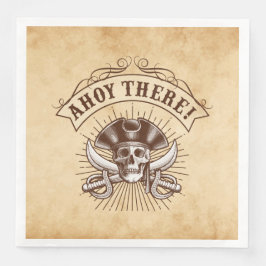 Servilleta De Papel De Cena Ahoy Ahí Cumpleaños del Pirata