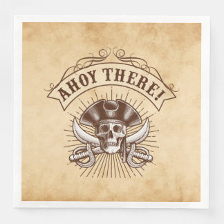 Servilleta De Papel De Cena Ahoy Ahí Cumpleaños del Pirata