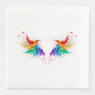 Servilleta De Papel De Cena Alas del arco iris fluidas