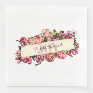 Servilleta De Papel De Cena Alegría Personalizable Vintage Femenina Floral Al