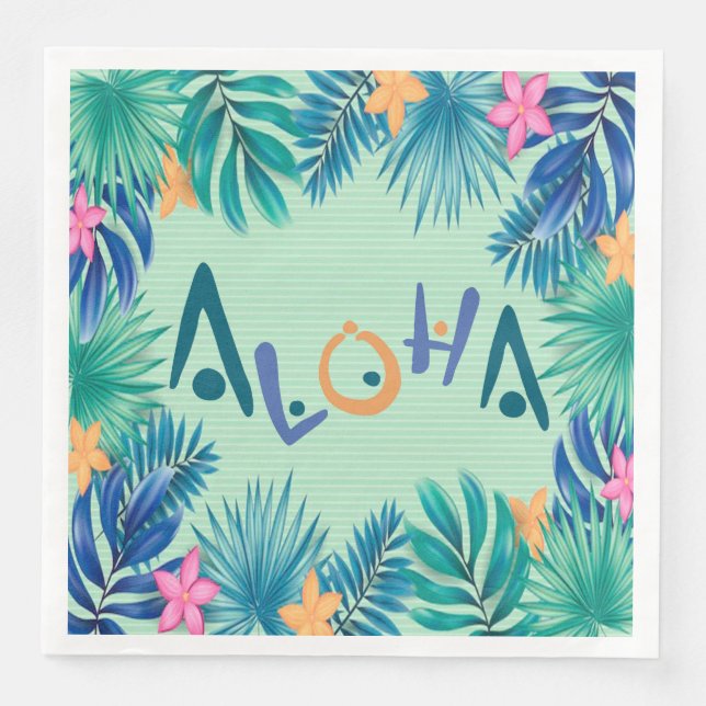 Servilleta De Papel De Cena Aloha Greeting Paper Napkin (Anverso)