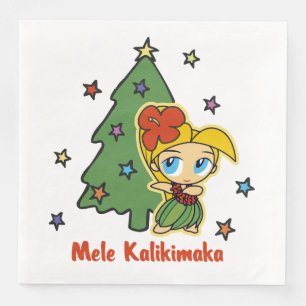 Servilleta De Papel De Cena Aloha Honeys Navidades Blond Hula Chica