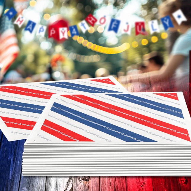 Servilleta De Papel De Cena Americana Red White Blue Stars & Stripes (Subido por el creador)