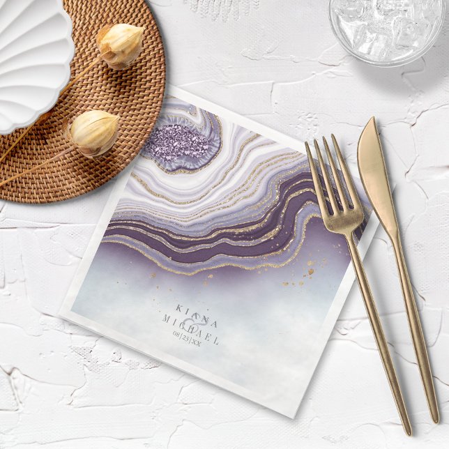 Servilleta De Papel De Cena Amethyst ID825, Boda de Agate Crystal (Subido por el creador)