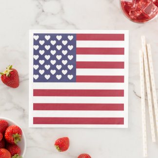 SERVILLETA DE PAPEL DE CENA AMO A LOS ESTADOS UNIDOS DE AMÉRICA