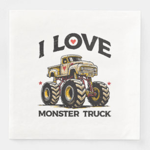 Servilleta De Papel De Cena Amo Monster Truck
