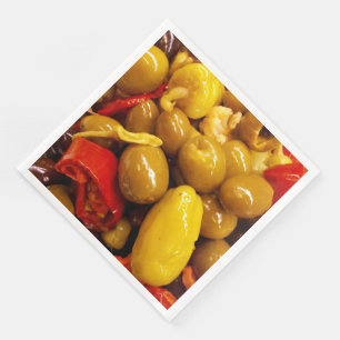 Servilleta De Papel De Cena Amor aceitunas y pimientos Papel Napkin