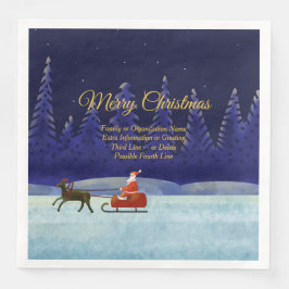 Servilleta De Papel De Cena Añadir familia / nombre de organización Azul + cen