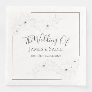 Servilleta De Papel De Cena Anemone en blanco