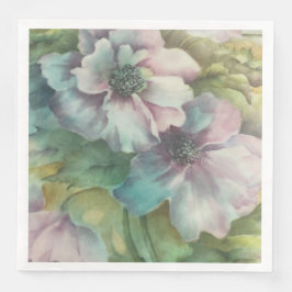 Servilleta De Papel De Cena Anemone Watercolor Floral Elegant Dinner Napkin
