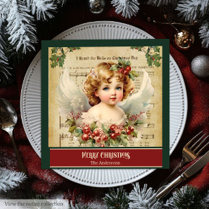 Servilleta De Papel De Cena Ángeles de Navidad Vintage Chic Estilo de Serville