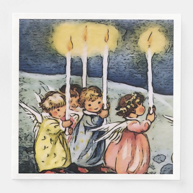 Servilleta De Papel De Cena ángeles encantadores (Anverso)