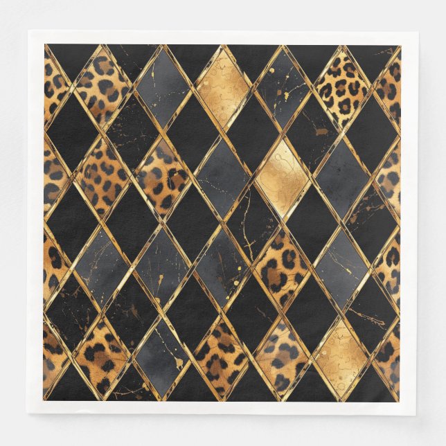 Servilleta De Papel De Cena Animal Print  (Anverso)