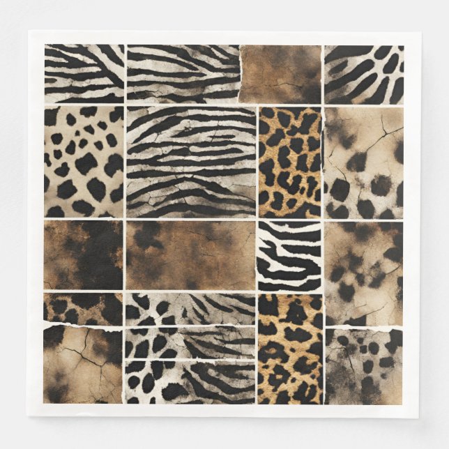 Servilleta De Papel De Cena Animal Print - Paper Napkins  (Anverso)