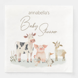 Servilleta De Papel De Cena Animales de granja bebés tema campestre lindo