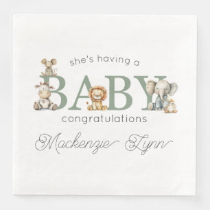 Servilleta De Papel De Cena Animales de Peluche Lindos para Baby Shower sin Gé