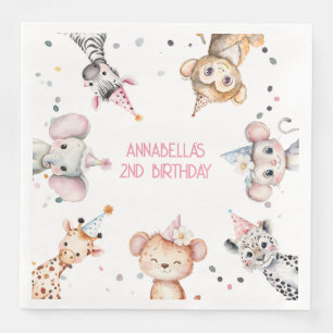 Servilleta De Papel De Cena animales fiestas fiesta de cumpleaños del chica sa