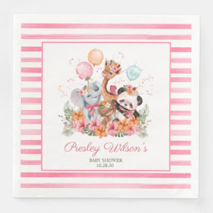Servilleta De Papel De Cena Animales Safari Niña