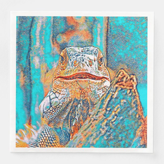 Servilleta De Papel De Cena AnimalMix_Iguana_005 (Anverso)