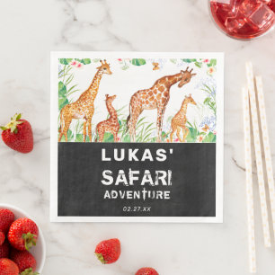 Servilleta De Papel De Cena Aniversario del Safari de la Selva Cute