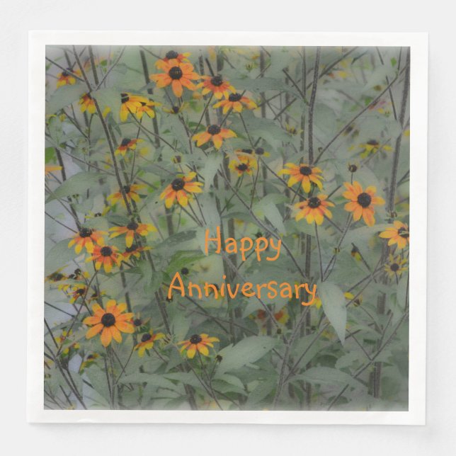 Servilleta De Papel De Cena Aniversario feliz suave y soñado (Anverso)