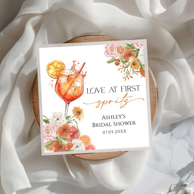 Servilleta De Papel De Cena Aperol Spritz Bridal Shower Napkin (Subido por el creador)