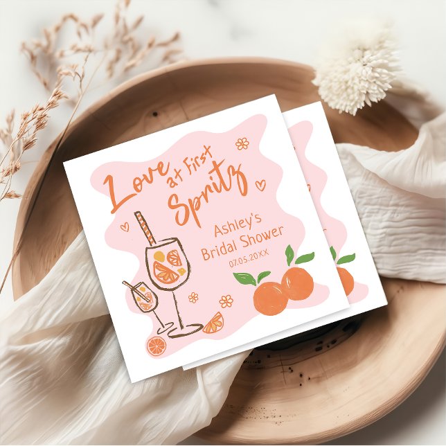 Servilleta De Papel De Cena Aperol Spritz Bridal Shower Napkin (Subido por el creador)