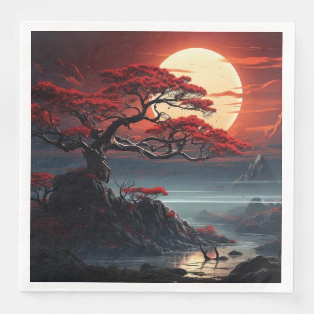 Servilleta De Papel De Cena Árbol Bonsai (Anverso)