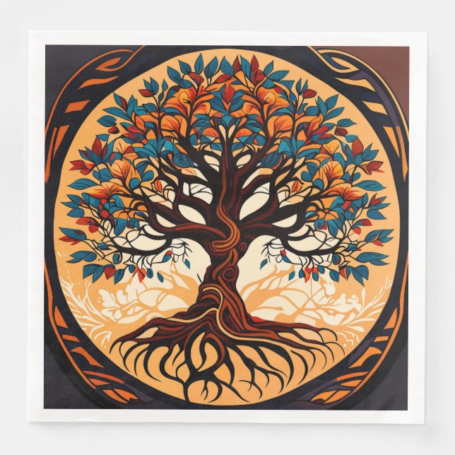 Servilleta De Papel De Cena árbol de banyan (Anverso)