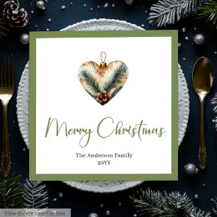 Servilleta De Papel De Cena Árbol de Navidad Boho Terroso con Colores Neutros