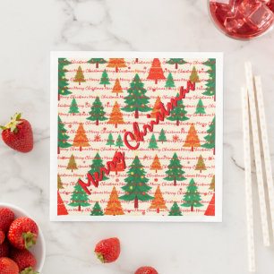 Servilleta De Papel De Cena Árboles de Navidad de Lujo Festivos