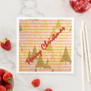 Servilleta De Papel De Cena Árboles de Navidad de Lujo Festivos