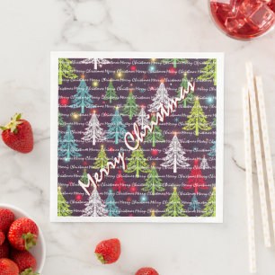 Servilleta De Papel De Cena Árboles de Navidad de Lujo Festivos
