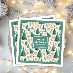 Servilleta De Papel De Cena Árboles de Navidad Elegantes Servilletas de Papel
