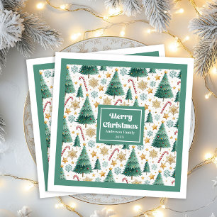 Servilleta De Papel De Cena Árboles de Navidad Elegantes Servilletas Navideñas
