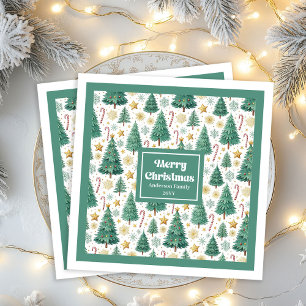 Servilleta De Papel De Cena Árboles de Navidad Modernos Servilletas de Papel M