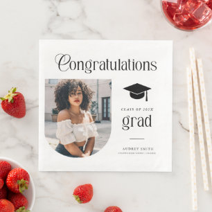 Servilleta De Papel De Cena Arco de graduación moderno Felicitaciones foto de