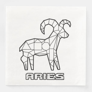 Servilleta De Papel De Cena Aries Zodiac Rótulo Napkin