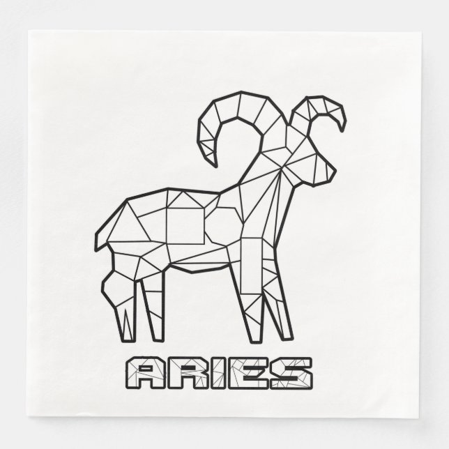 Servilleta De Papel De Cena Aries Zodiac Rótulo Napkin (Anverso)